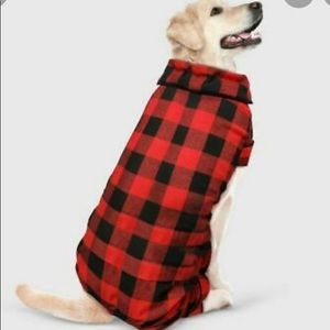 Red Flannel Holiday Dog Pajamas size Large